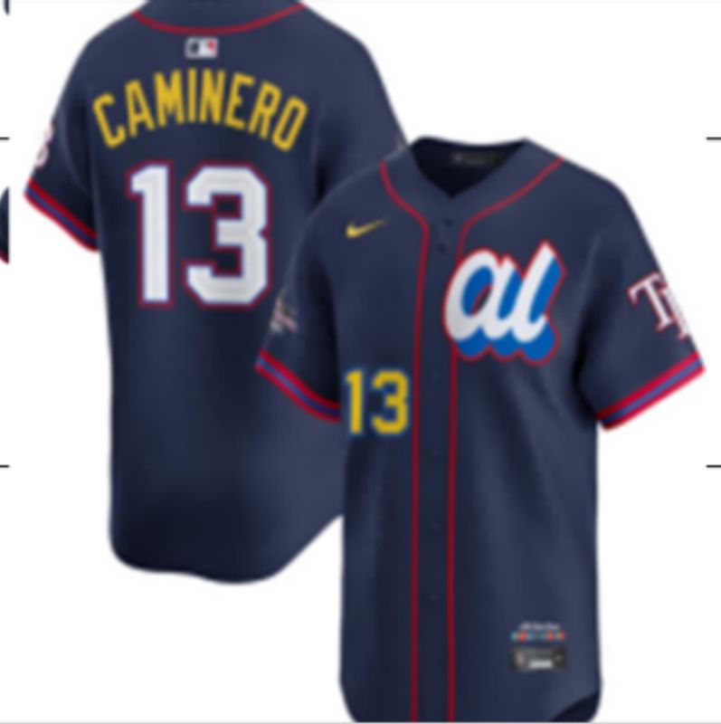Men 2025 Tampa Bay Rays #13 Caminero Drak Blue All star Nike MLB Jersey style 02->tampa bay rays->MLB Jersey